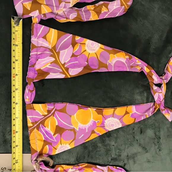 Stone Fox Swim Swimsuit Retro Bloom Print Rico Bikini Top & River Bottom Size XS - Picture 4 of 16